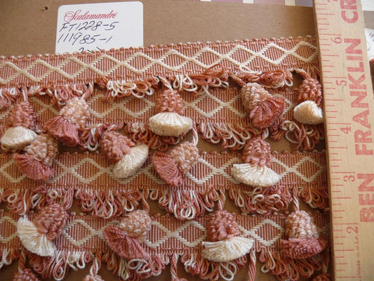 by yard Scalamandre Muriel Tassel Fringe Silk Pink White MSRPUSD159/Y