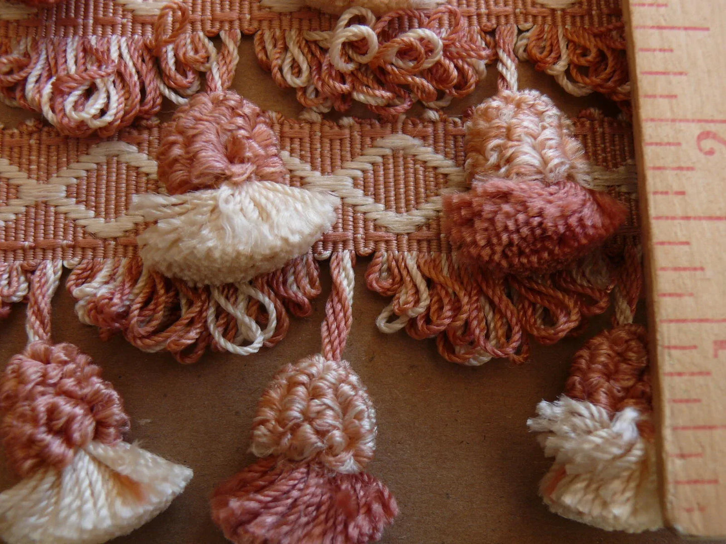 by yard Scalamandre Muriel Tassel Fringe Silk Pink White MSRPUSD159/Y