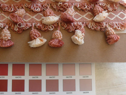 by yard Scalamandre Muriel Tassel Fringe Silk Pink White MSRPUSD159/Y