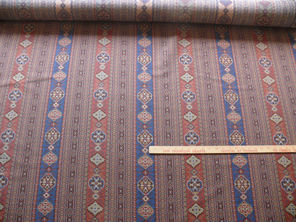 By Yard Scalamandre Kumari Wool South Western Tibetan Damask Navy Salmon MSRP USD 159/Y