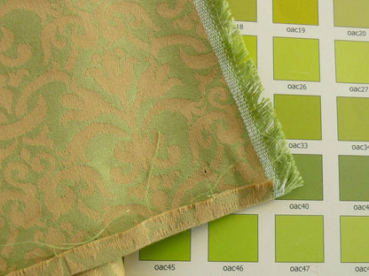 By Yd Scalamandre Fleur Renaissance Damask Willow Green Goldenrod Cotton MSRP USD 141/Y