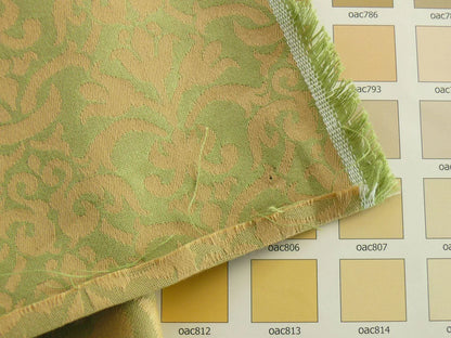 By Yd Scalamandre Fleur Renaissance Damask Willow Green Goldenrod Cotton MSRP USD 141/Y