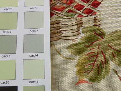 BY Yard COLEFAX &amp; FOWLER "CHELWOOD" BASKET CHERRY COTTON PRINT ON LINEN/LINEN BLEND BTY