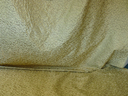 by yard Pindler &amp; Pindler Silk Embroidery Scroll Olive Green MSRP USD200+/y