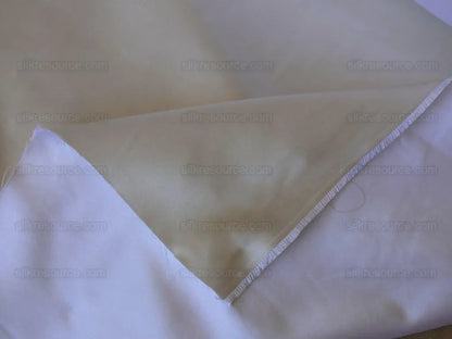 Clarence House Monceau Satin 100% Silk Double-faced Duchess Satin WHITE &amp; CREAM Snow White CHAMPAGNE