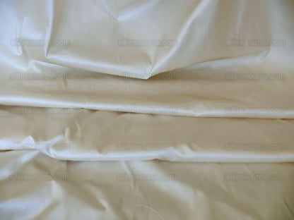 Clarence House Monceau Satin 100% Silk Double-faced Duchess Satin WHITE &amp; CREAM Snow White CHAMPAGNE