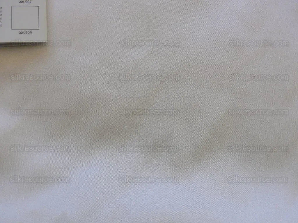 Clarence House Monceau Satin 100% Silk Double-faced Duchess Satin WHITE &amp; CREAM Snow White CHAMPAGNE