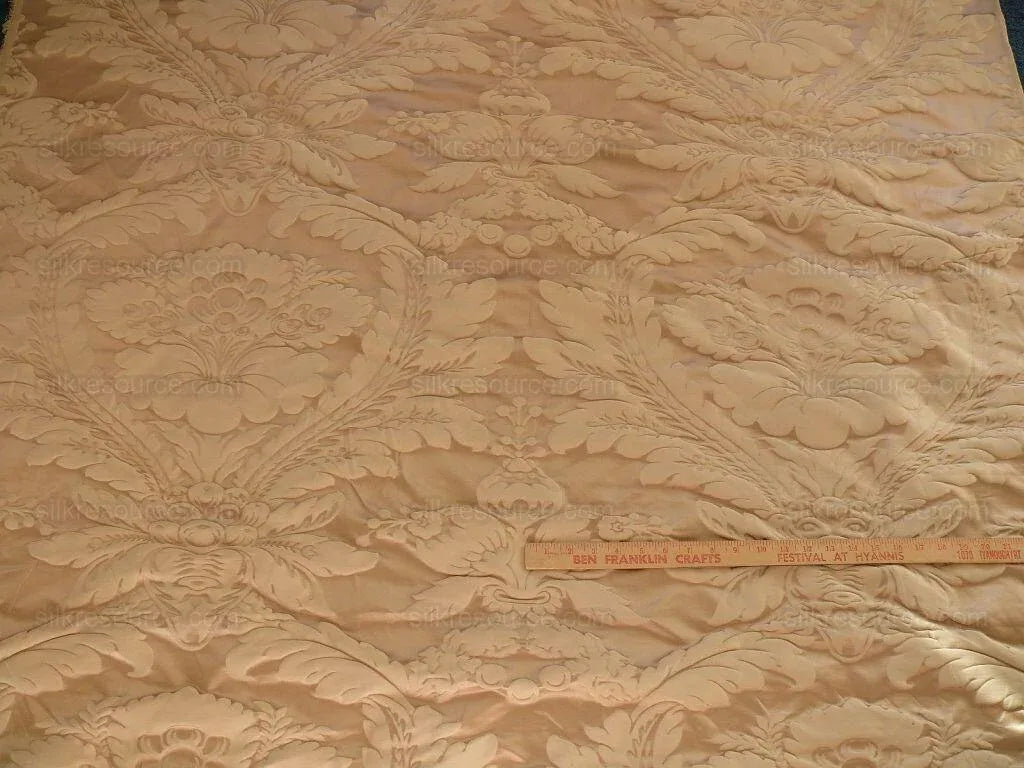Clarence House Cosette Sand Silk &amp; Cotton Satin Damask MSRP USD 334/Y