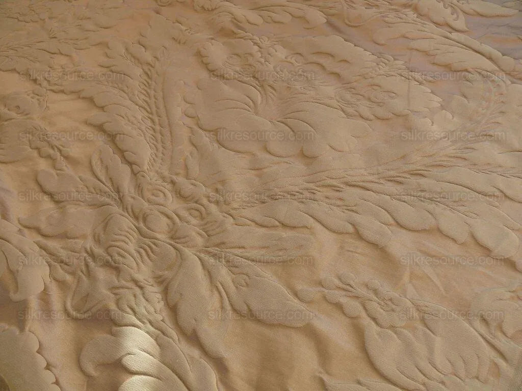 Clarence House Cosette Sand Silk &amp; Cotton Satin Damask MSRP USD 334/Y