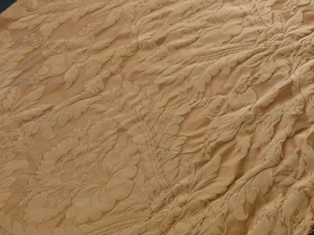 Clarence House Cosette Sand Silk &amp; Cotton Satin Damask MSRP USD 334/Y