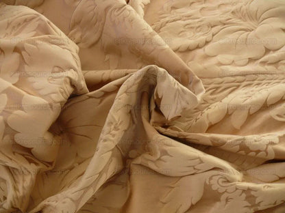 Clarence House Cosette Sand Silk &amp; Cotton Satin Damask MSRP USD 334/Y