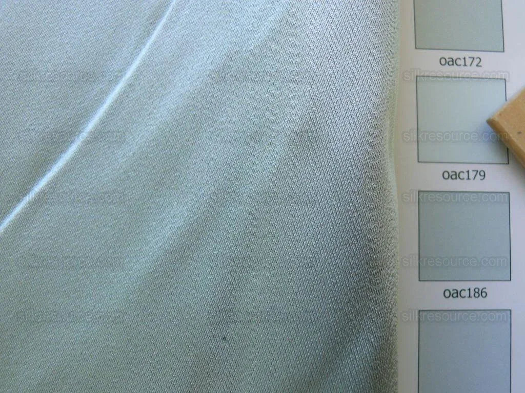 Clarence House Monceau 100% Silk Double-faced Duchess Satin Ivory &amp; Sky Blue