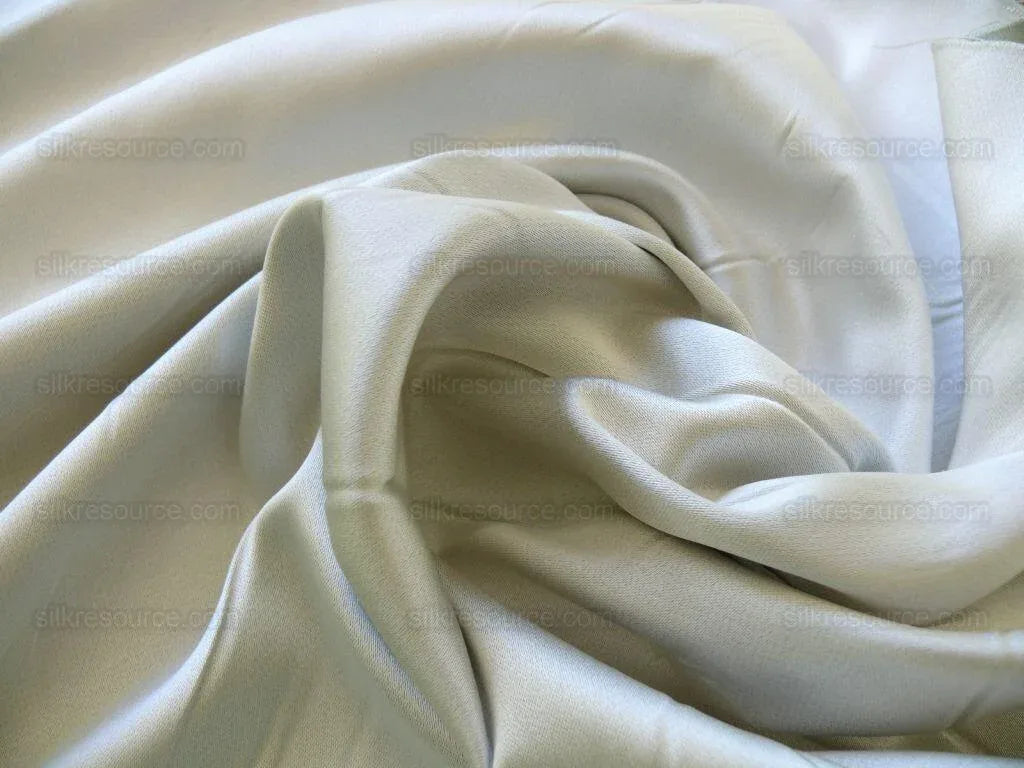 Clarence House Monceau 100% Silk Double-faced Duchess Satin Ivory &amp; Sky Blue