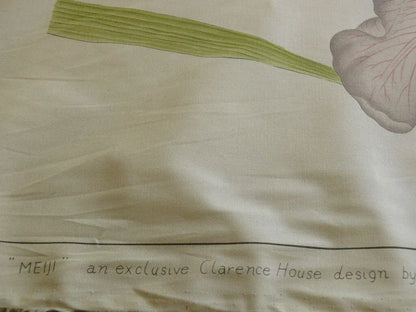 Clarence House Meiji Iris Print 27-colors On Natural Background Cotton Satin 27 Screens! Japanese