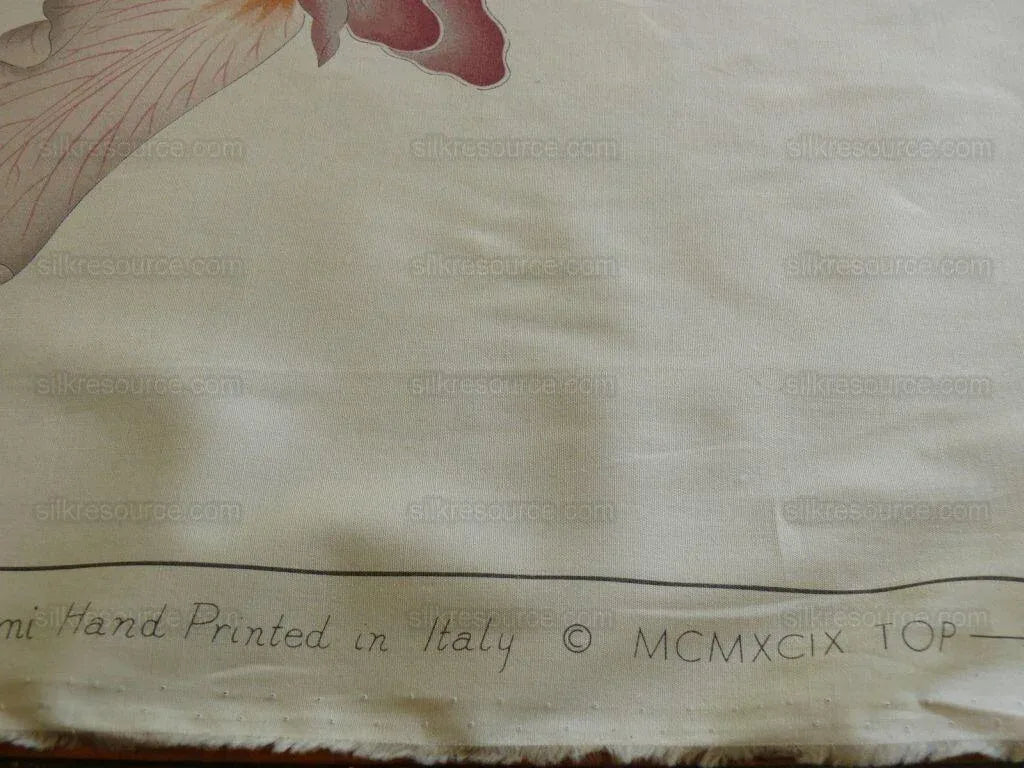 Clarence House Meiji Iris Print 27-colors On Natural Background Cotton Satin 27 Screens! Japanese