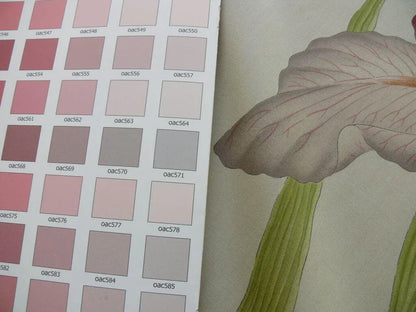 Clarence House Meiji Iris Print 27-colors On Natural Background Cotton Satin 27 Screens! Japanese