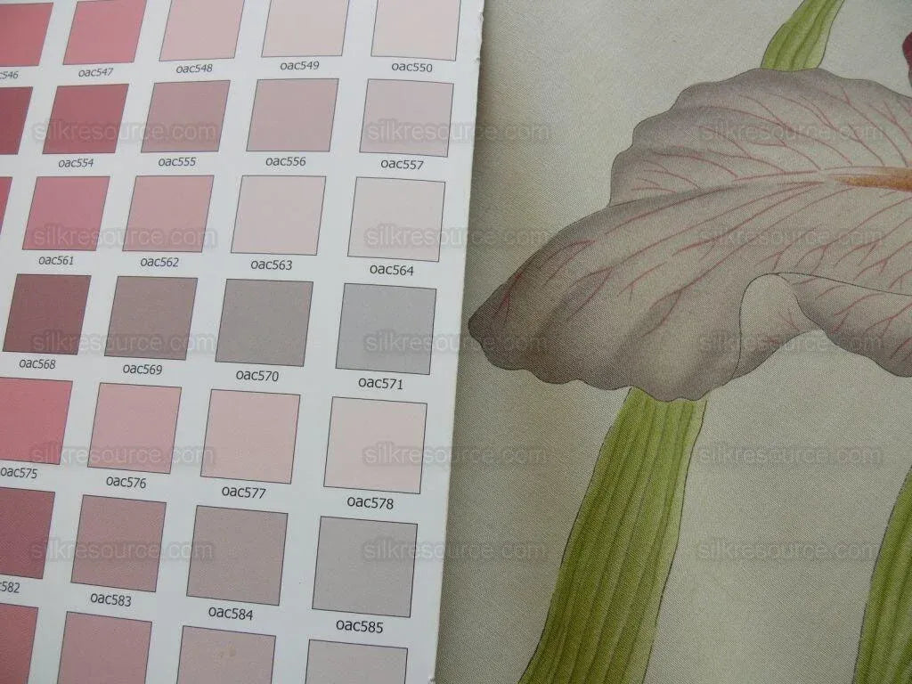 Clarence House Meiji Iris Print 27-colors On Natural Background Cotton Satin 27 Screens! Japanese