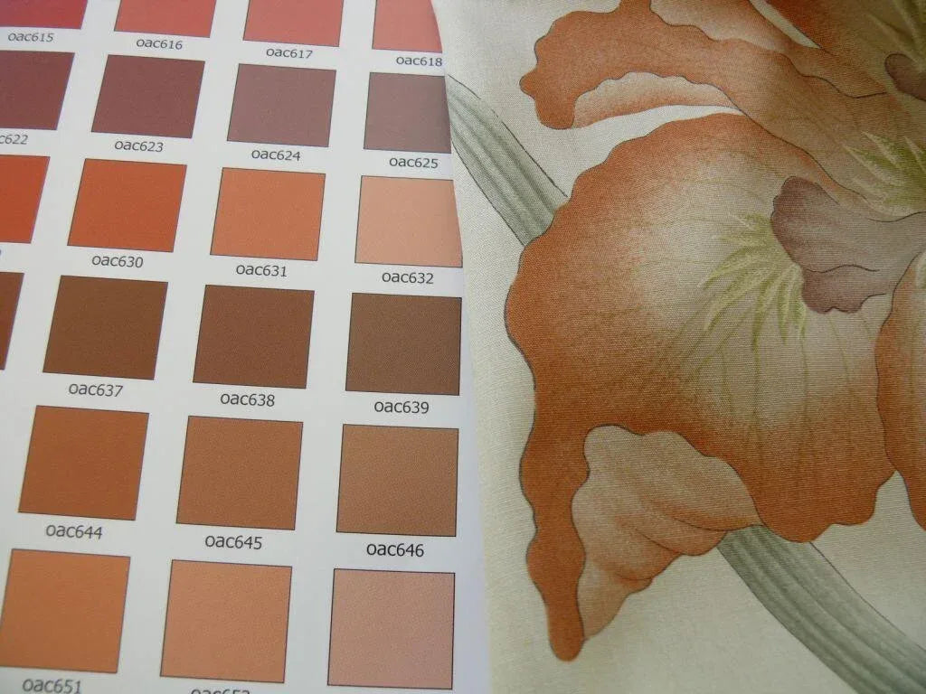 Clarence House Meiji Iris Print 27-colors On Natural Background Cotton Satin 27 Screens! Japanese