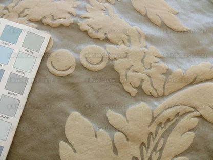 Clarence House Cosette Pale Blue Silk &amp; Cotton Satin Damask MSRP USD 334/Y