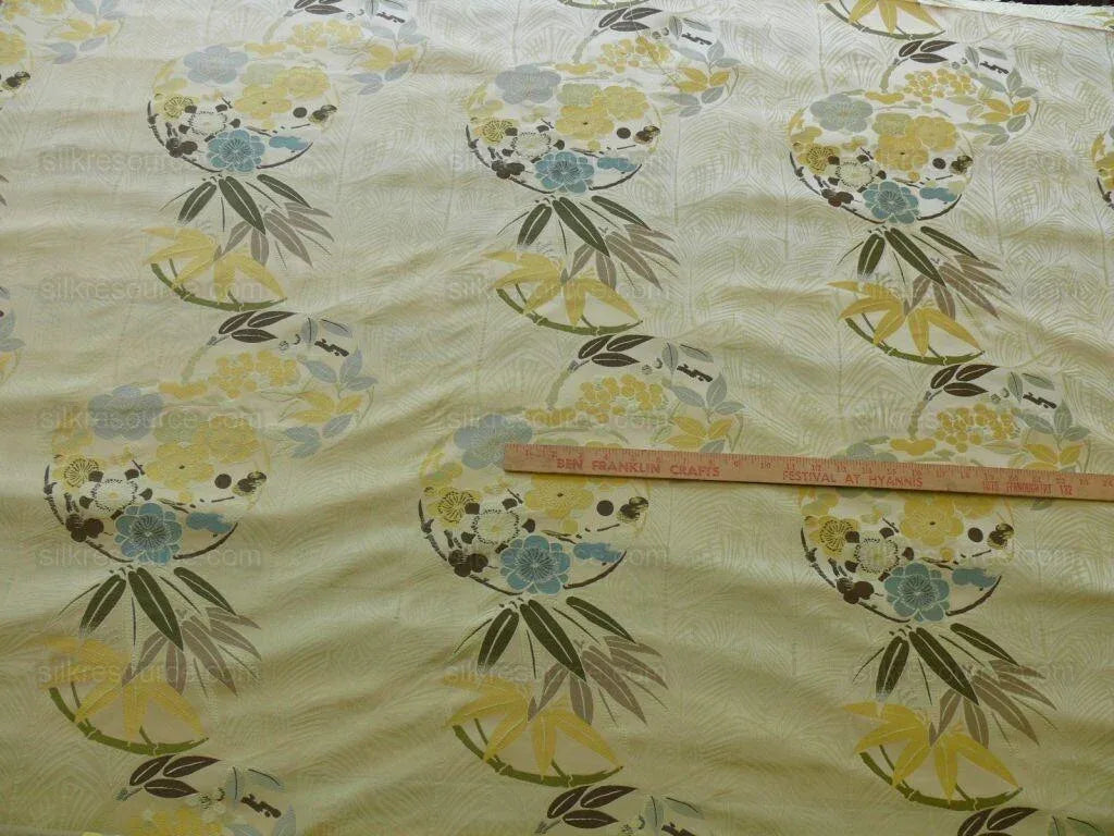 Kravet Coutour Imperial Kimono Ivory 100% Silk Lampas Porcelain Cream White Bty