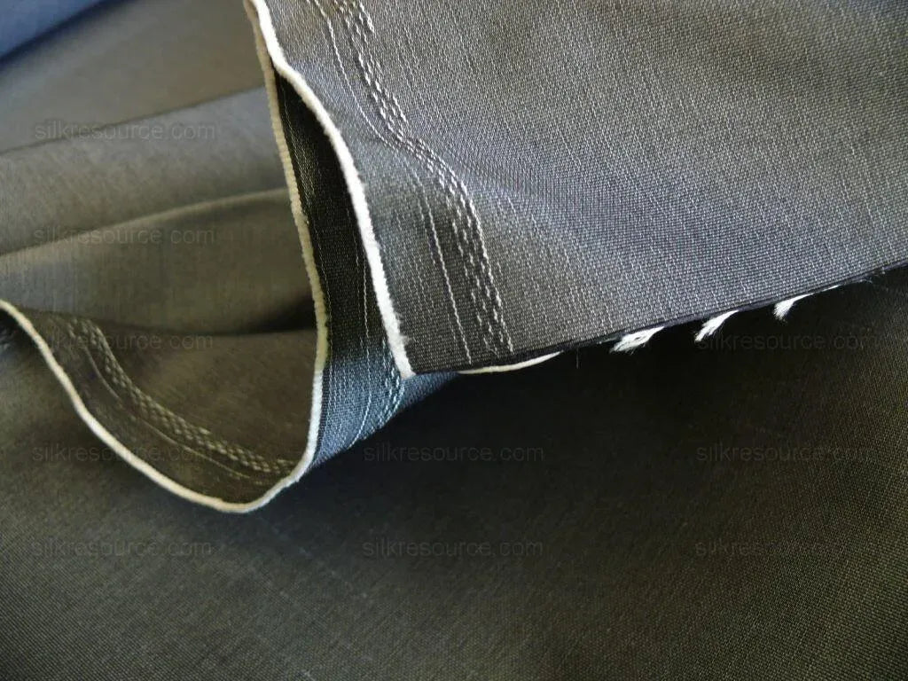 Clarence House Changeant Steel Charcoal Thick Taffeta Bty