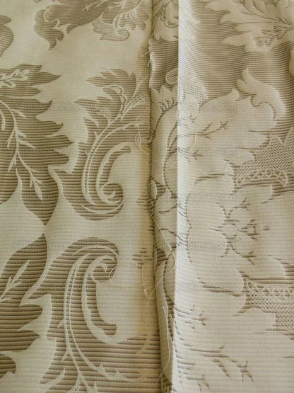 2.625y Scalamandre Colombine Striped Strie 100% Silk Damask Smoke Grey