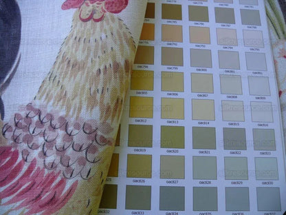 Clarence House Il Gallo Rooster Chicken Linen Print Bty MSRP USD 250