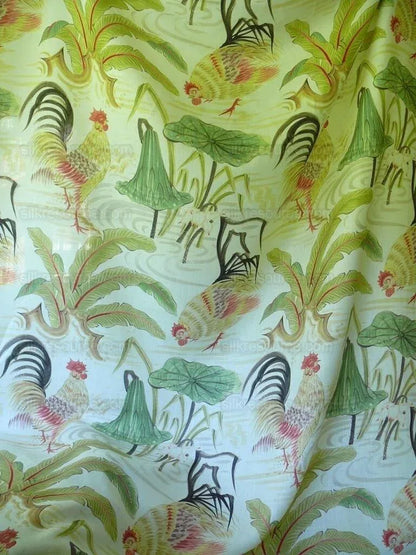 Clarence House Il Gallo Rooster Chicken Linen Print Bty MSRP USD 250