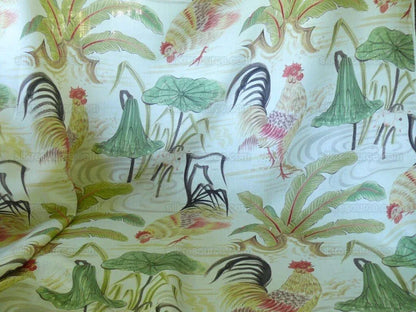 Clarence House Il Gallo Rooster Chicken Linen Print Bty MSRP USD 250