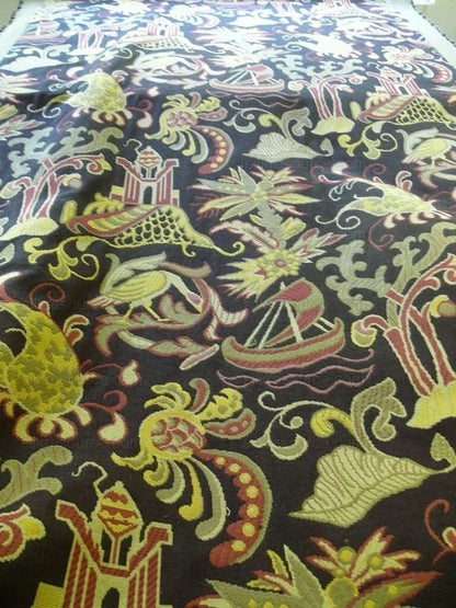 Clarence House Ithaque Mythical Animal On Black Bty