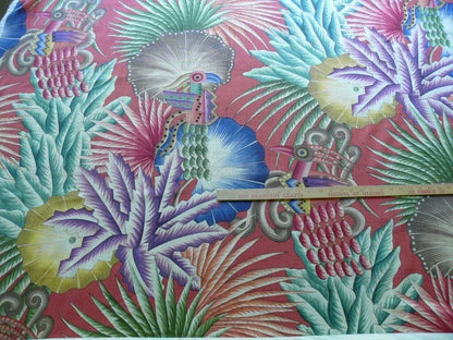 Clarence House Mala Mala Linen Print Multi Color On Red Bty