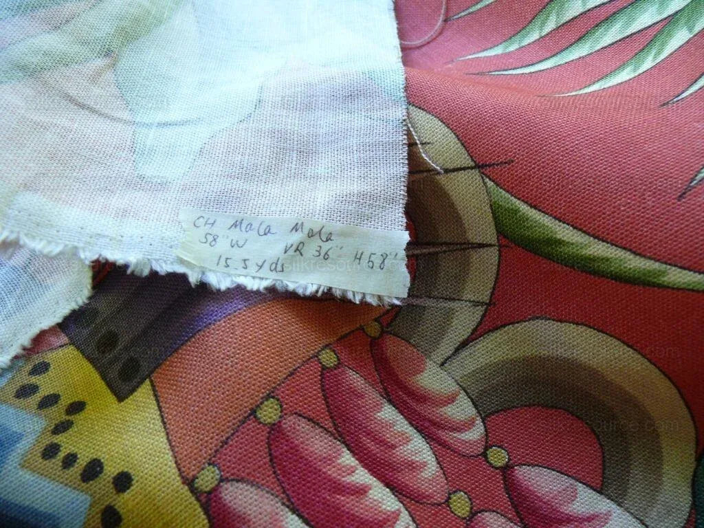 Clarence House Mala Mala Linen Print Multi Color On Red Bty