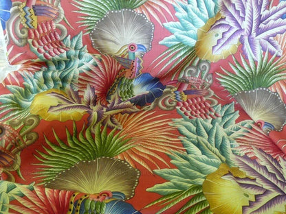 Clarence House Mala Mala Linen Print Multi Color On Red Bty