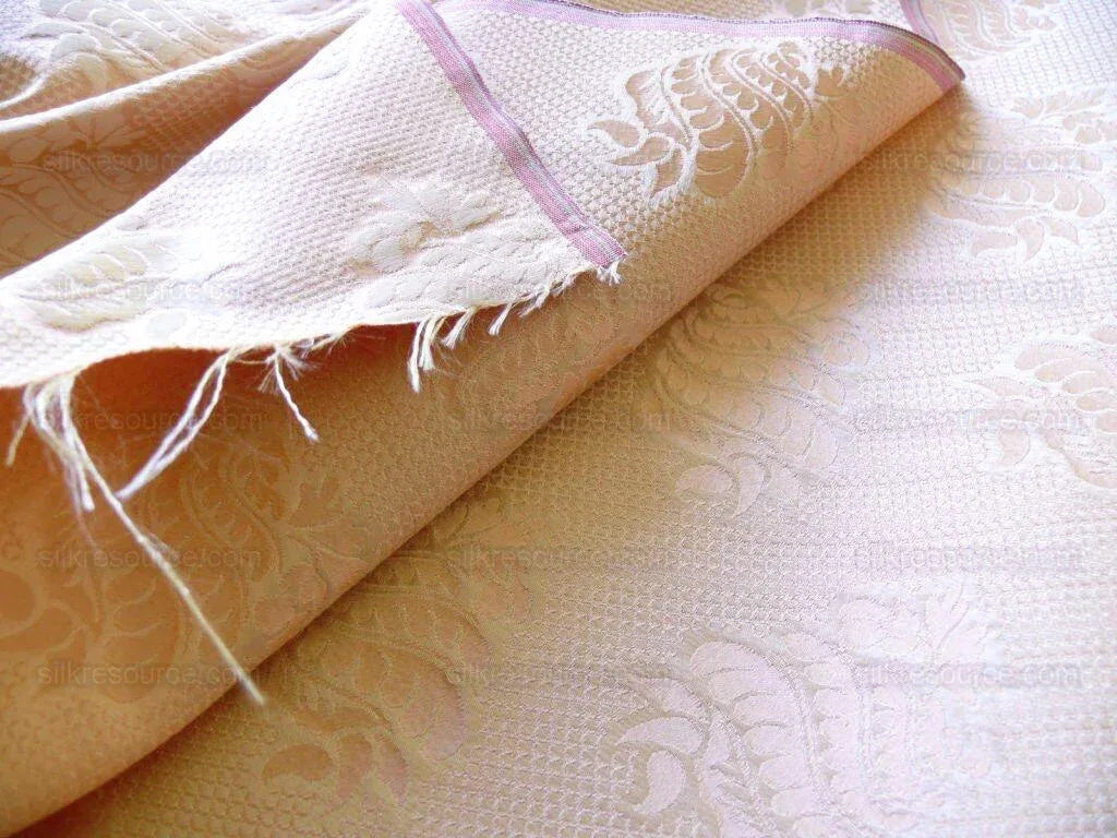 By Yard Scalamandre Peach Atlantis Nautical 100% Silk Sea Shell Pink