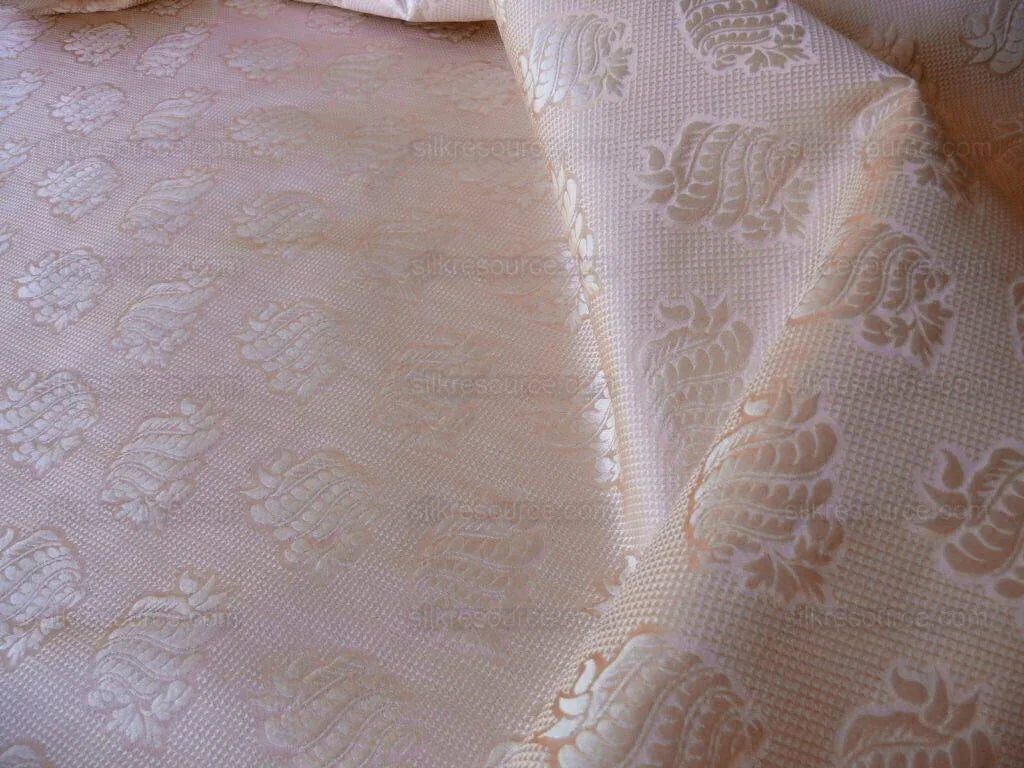 By Yard Scalamandre Peach Atlantis Nautical 100% Silk Sea Shell Pink