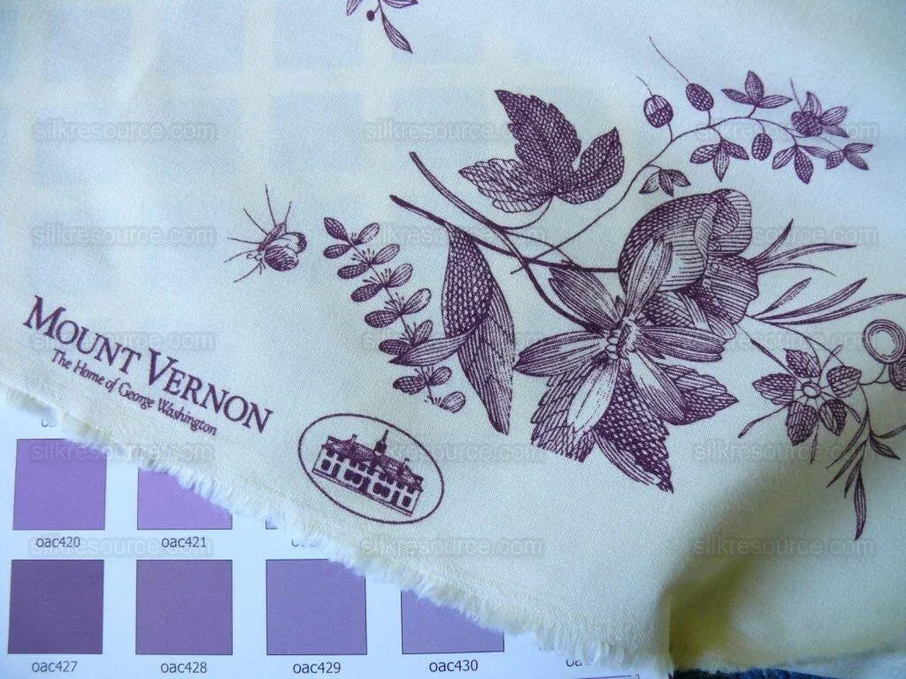 Brunschwig &amp; Fils Chinoisere A L'americaine Toile Berry Plum Deep Purple White Cotton Bird Animal Spider from Mount Vernon Bty