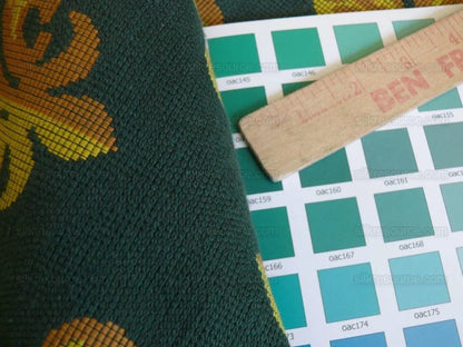 Bty Scalamandre Epingle Fluer De Lys Hunter Green Gold Historical Cotton