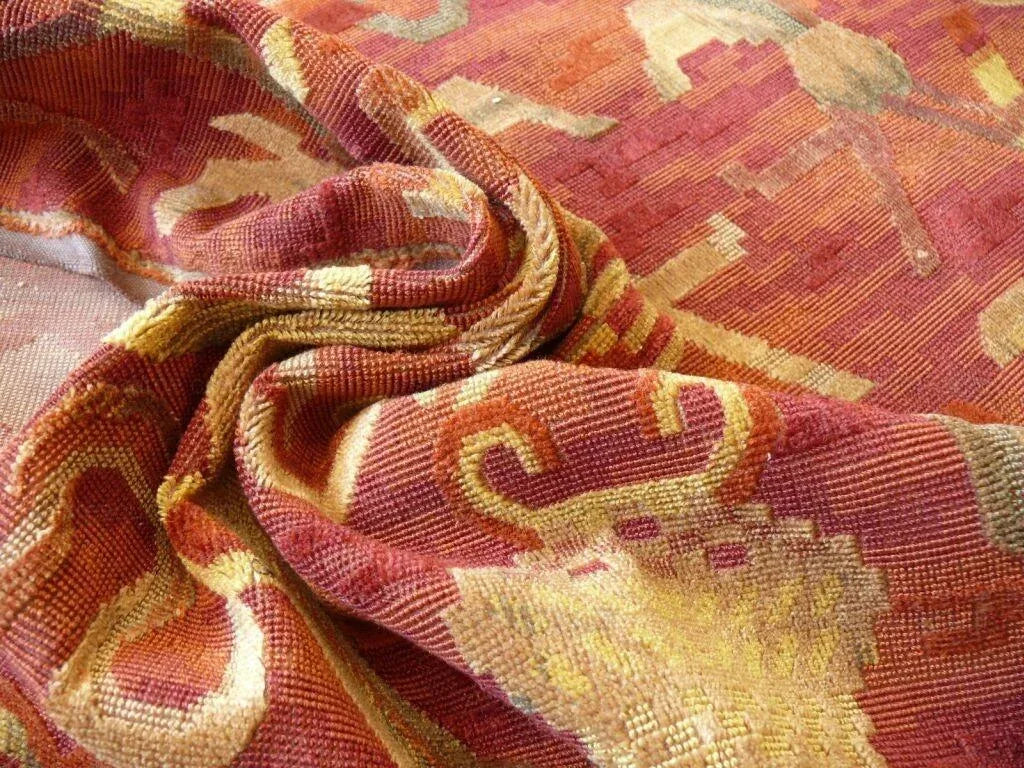 Clarence House Tapestry Epingle Brahmaputra In Red Orange Bty