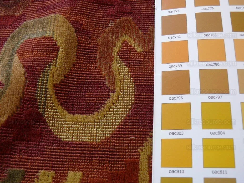 Clarence House Tapestry Epingle Brahmaputra In Red Orange Bty