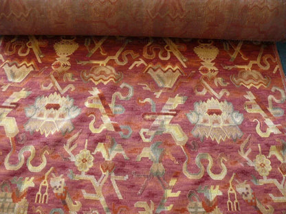 Clarence House Tapestry Epingle Brahmaputra In Red Orange Bty