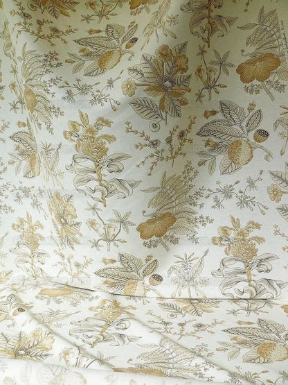 1.75y Clarence House Avignon Linen Print Natural Grey Natural