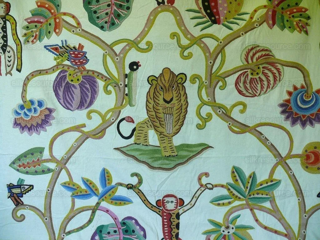 Bty Clarence House Jembala Monkey Jungle Wool Crewel