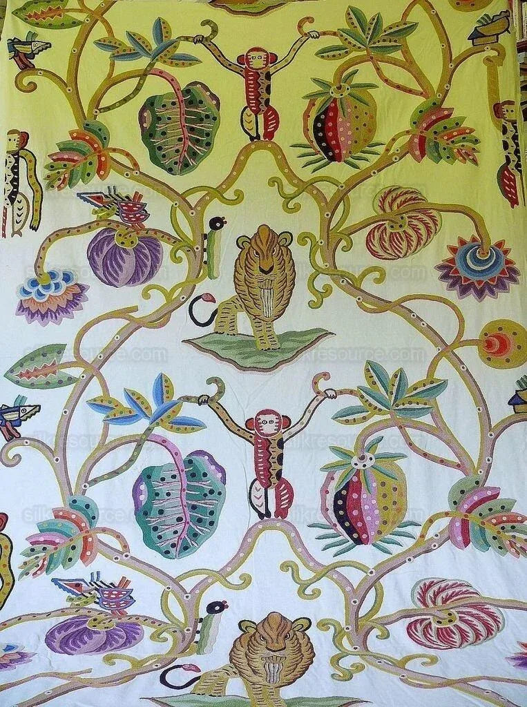 Bty Clarence House Jembala Monkey Jungle Wool Crewel