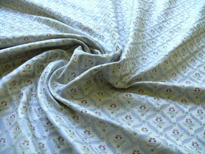 Lee Jofa Cozette Silk Weave Tiny Flowers W/bluebell Ribbon Bty