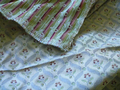 Lee Jofa Cozette Silk Weave Tiny Flowers W/bluebell Ribbon Bty