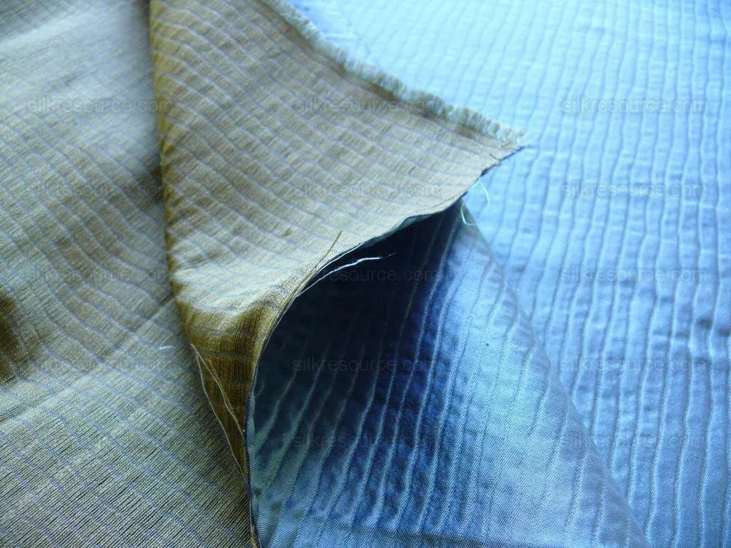 Kravet Silver Blue Wool Silk W/brown Reversible