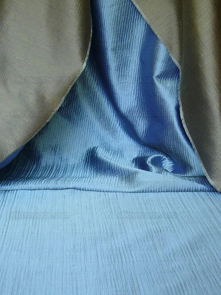 Kravet Silver Blue Wool Silk W/brown Reversible