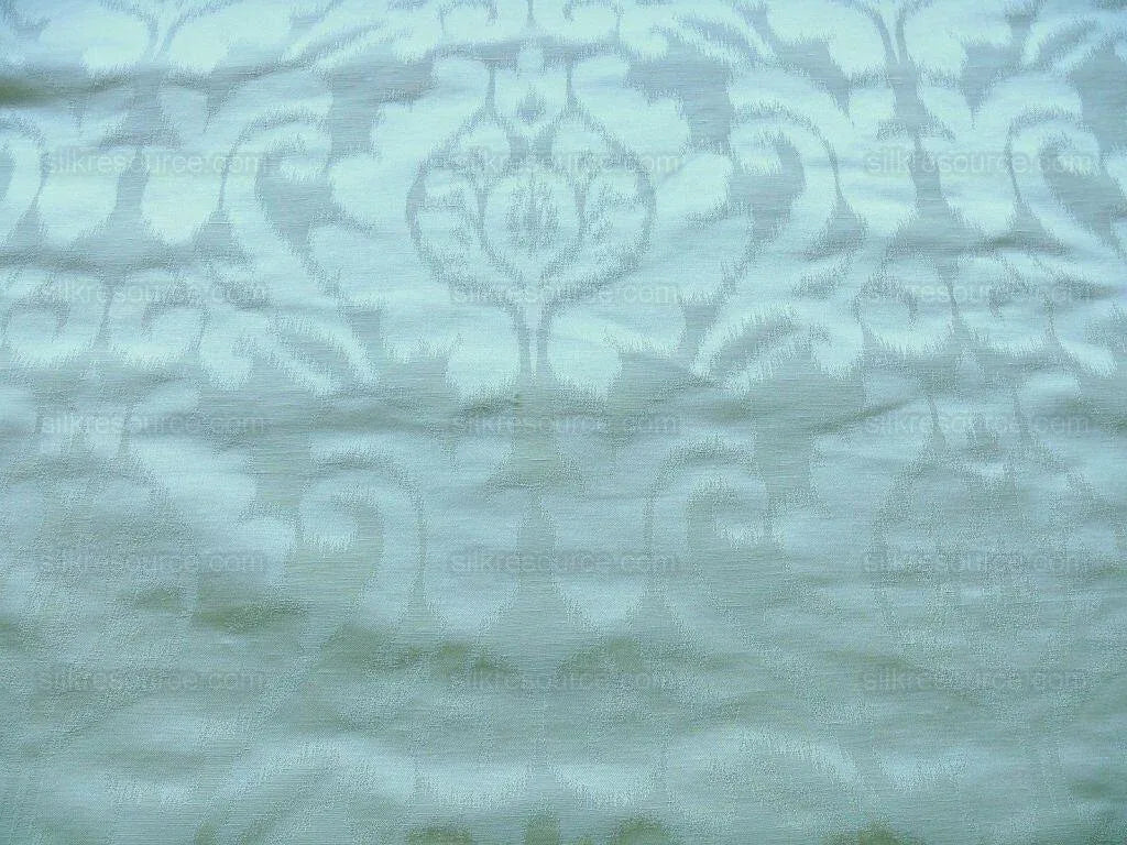 Scalamandre White Silk &amp; Linen Damask Medallion Bty MSRP USD289/y