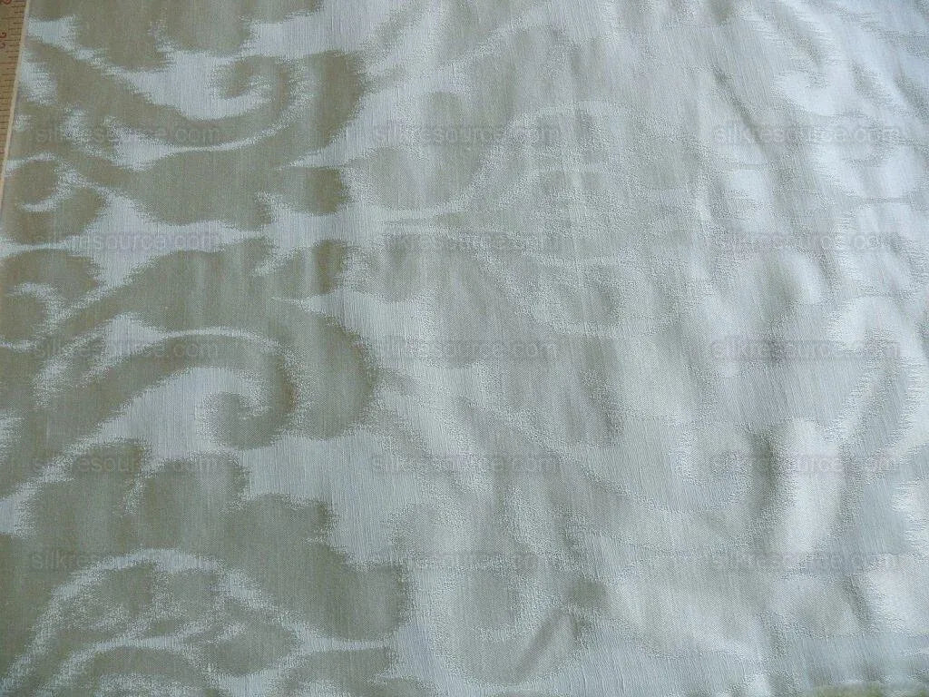 Scalamandre White Silk &amp; Linen Damask Medallion Bty MSRP USD289/y