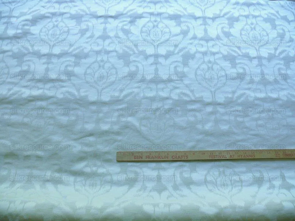 Scalamandre White Silk &amp; Linen Damask Medallion Bty MSRP USD289/y